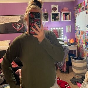 Olive Green Long Sleeve Top